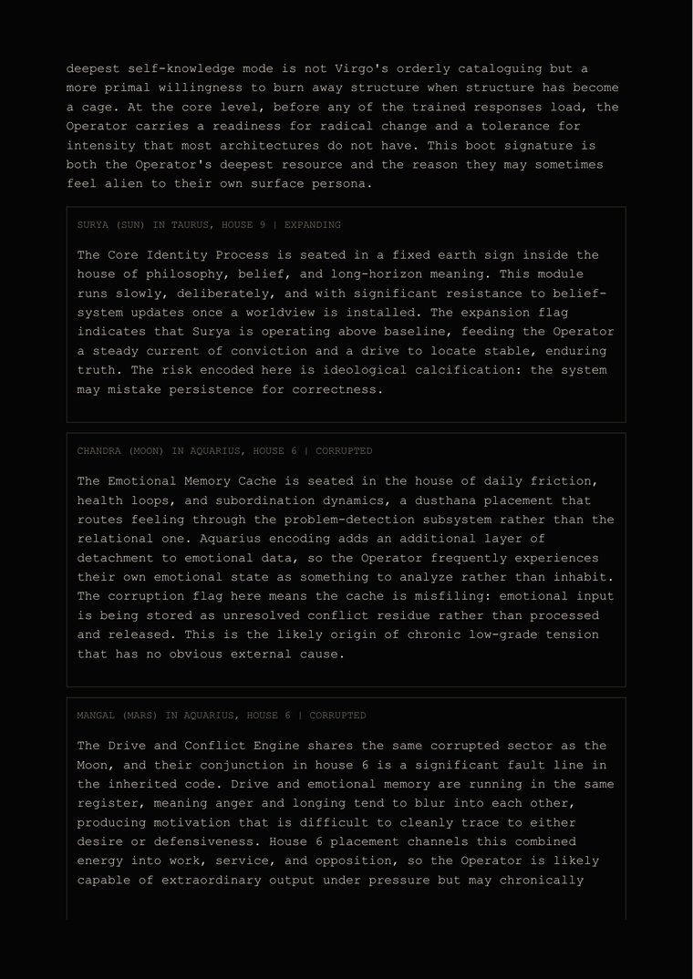 Vedic layer readout page